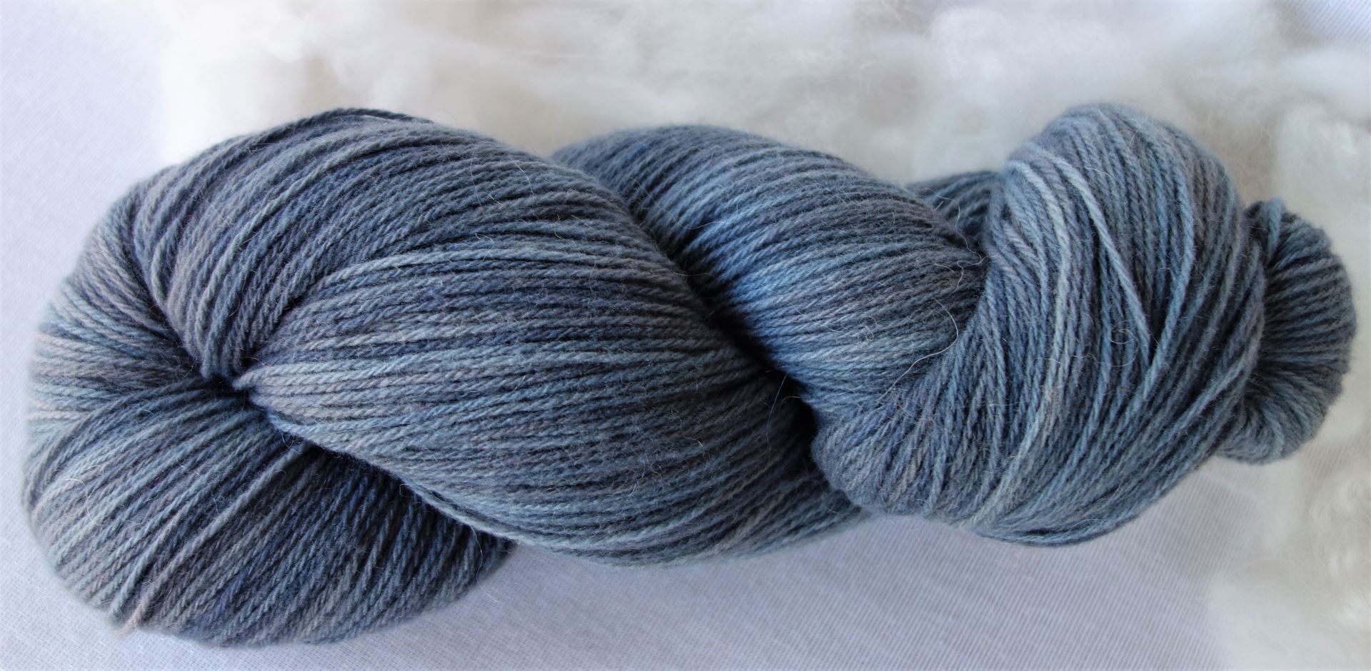 Laine maco-mérinos - indigo - gris – Laines Made In Grand Mas