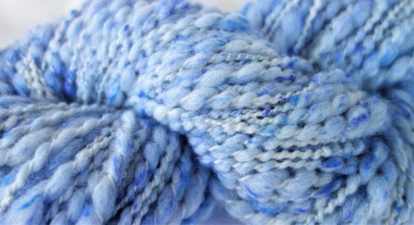 Laine filée mérinos (tweed) fil fantaisie bleu 1177